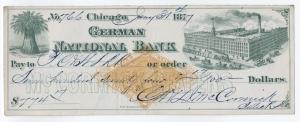 1877 Chicago IL McCormick Reapers German National Bank vignetted RN-G1 [y2891]