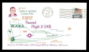 1973 John A Manke 1st Powered Flight X-24B NASA Edwards Ca Space Rocket Plane