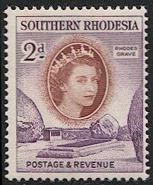 SOUTHERN RHODESIA 1953 Sc 83 2d MLH QE Rhode's Grave