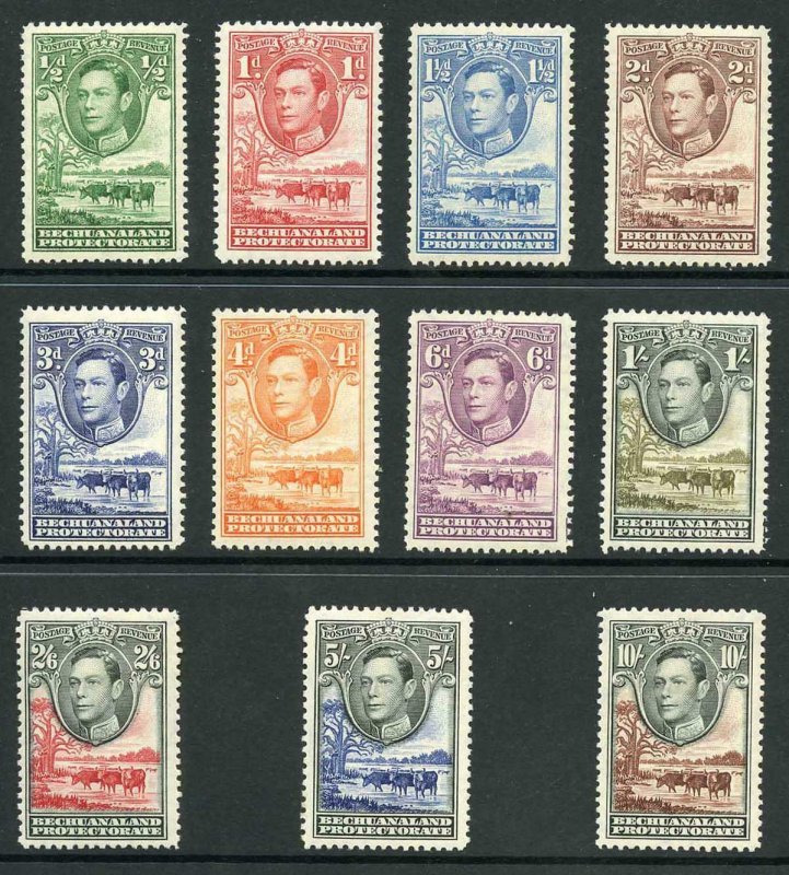 British Bechuanaland SG118/28 1938 KGVI set of 11 Fresh M/Mint (hinge remainder)