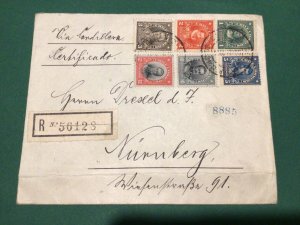 Chile 1911 registered to Nurnberg  stamps postal cover Ref 62477 