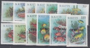 St. Kitts Scott O29-40 Mint NH (Catalog Value $43.90)