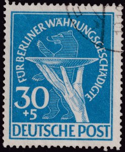 German Occupation Berlin Sc# 9NB3 Plate & Bear 1949 used issue MNH CV $145.00