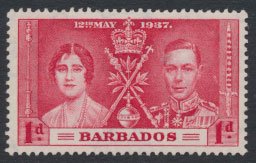 Barbados  SG 245 SC# 190 Coronation 1937  MVLH   see details and scan