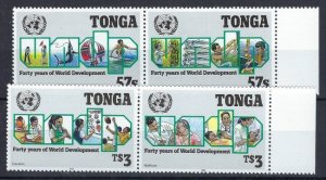Tonga 761a; 763a MNH 1990 set in pairs (an8716)