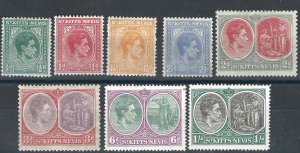 Saint Kitts-Nevis 79-86 SG68-75 to 1/- MHR VF 1938 SCV $13.65