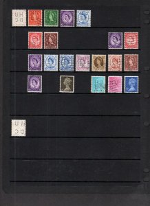 COLLECTION OF QE2 PERFINS ON DOUBLE-SIDED PAGE (PRE-DECIMAL & DECIMAL) 