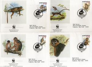 Guinea Bissau 1992 WWF - Western Red Colobus Monkey Wild Life Animals Sc 944 FDC