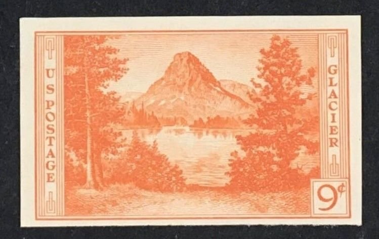 764  9c Glacier Lake, Imperf,  NGAI  MINT