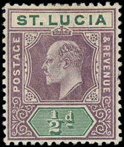 ST LUCIA Sc 43 VF/USED 1902 ½p King George V