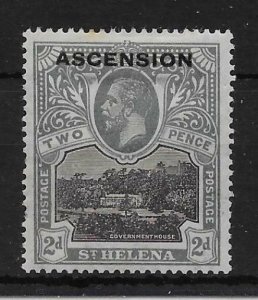 ASCENSION SG4 1922 2d BLACK & GREY OVPT ON ST.HELENA MTD MINT