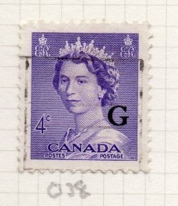 Canada 1953 Early Issue Fine Used 4c. G Optd NW-217400