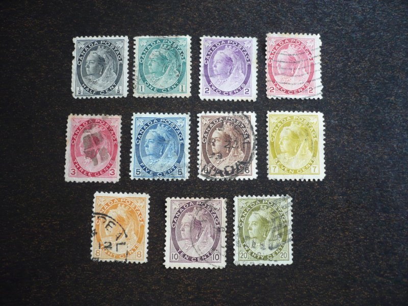 Stamps - Canada - Scott# 74-84 - Used Set of 11 Stamps - Numerals