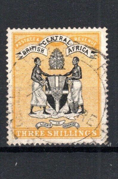 Nyasaland 1896 3S Armes Du Protectorat SG 38 FU CDS