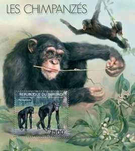 BURUNDI 2012 - The Chimpanzees S/S. Official issues.