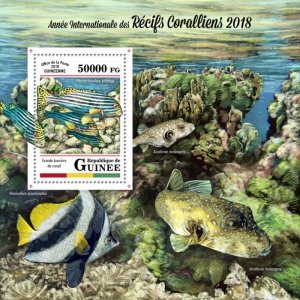 GUINEA - 2018 - Year of the Reef - Perf Souv Sheet - Mint Never Hinged