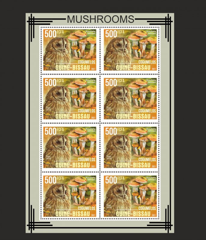 Stamps. Plants, Mushrooms Guinea - Bissau 2021 year , 6 sheet perforated