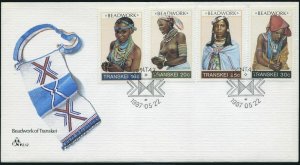 SA-Transkei 187-190,FDC.Michel 202-205. Beadwork,1987.Pondo girl,Bomvana woman,