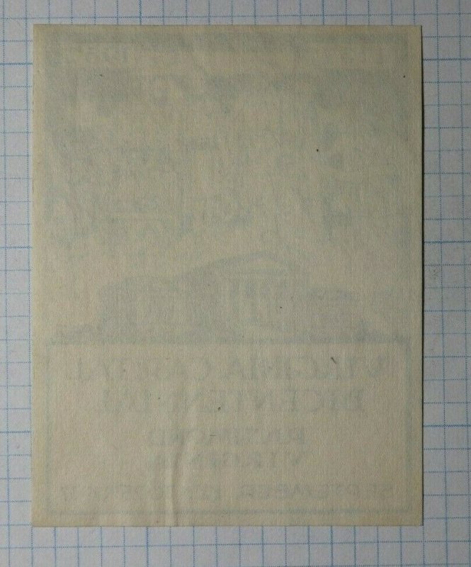 Virginia Capital Bicentennial 1937 Richmond Compnay Brand Ad Poster Stamp