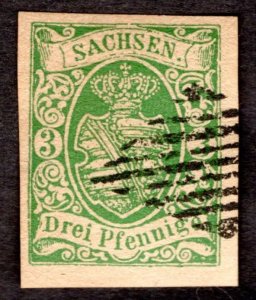 1851, Germany Saxony 3Pfg, MNG, Sc 2, Forgery