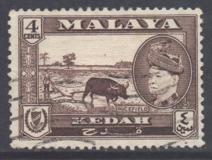 Malaya Kedah Scott 85 - SG94, 1957 Sultan 4c used