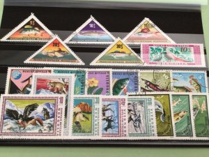 Mongolia Birds animals & Fish cancelled stamps Ref A9105