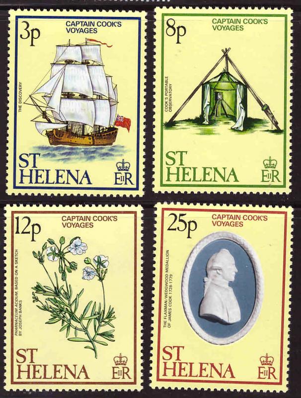 Saint Helena Scott 324-327  MH* Captain Cook voyages stamp set