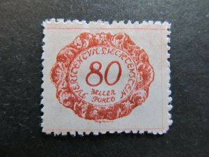 A4P26F73 Liechtenstein Postage Due Stamp 1920 80h mh*