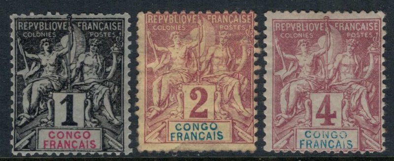 French Congo #18-20*  CV $9.60