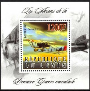 Benin 2015 Aviation Old Airplanes Caudron G.3 S/S MNH Cinderella !