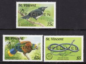 St Vincent 1242-1244 Birds Specimens MNH VF