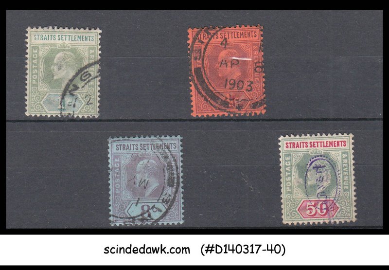 STRAITS SETTLEMENTS - 1902 SELECTED KEDVII STAMPS - 4V - USED