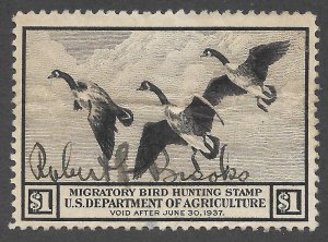 Doyle's_Stamps: Used 1936 Federal Duck Stamp, Scott #RW3