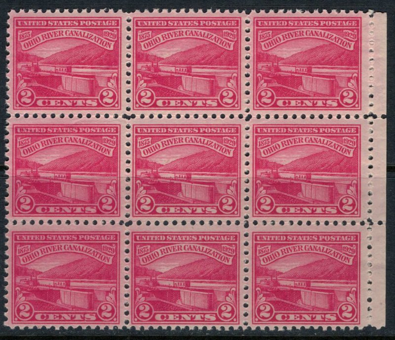 U.S. #681* NH Block of 9  CV $8.55