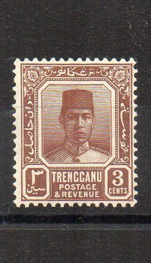 Malaysia - Trengganu 1938 3c reddish brown MH