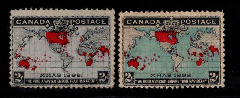 Canada Scott 85-86 MH* Christmas 1898 Map Stamp CV $90