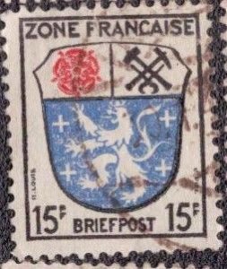 Germany -French Occupation 1945 -  4N7 Used