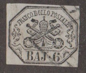 Italy - Roman States Scott #7a Stamp - Used Single