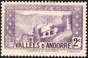 Andorra (French) #24  MOG - 2c Vallees d'Andorre (1932)