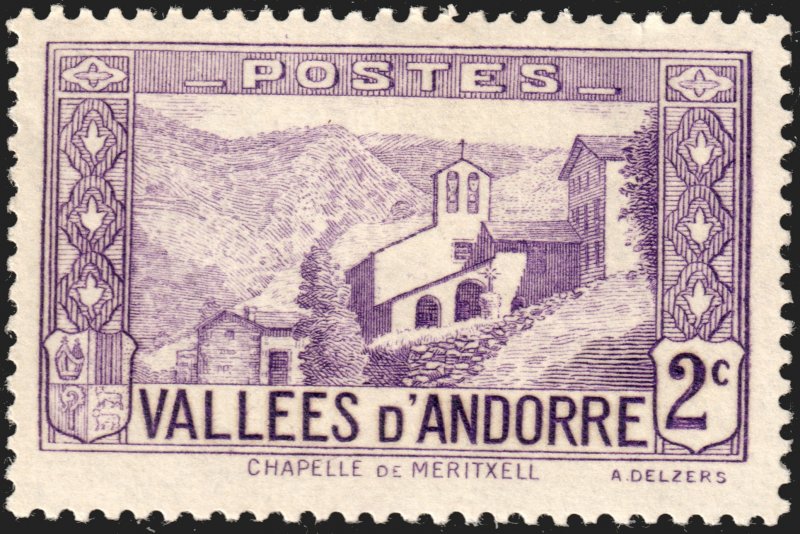 Andorra (French) #24  MOG - 2c Vallees d'Andorre (1932)