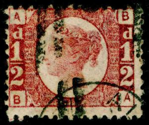 SG48, ½d rose-red PLATE 14, USED. Cat £22. BA