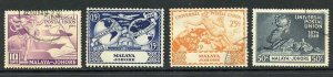 Johore SG148/51 1949 UPU Used Cat 11 pounds (4)