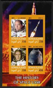 Somaliland 2011 History of Space - USSR #03 imperf sheetl...