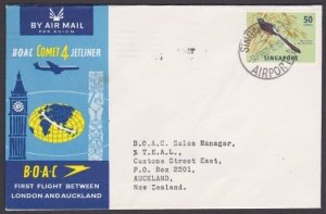 SINGAPORE 1963 BOAC first flight cover to New Zealand......................a2320