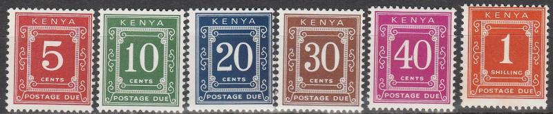 Kenya #J1-5, J7  MNH F-VF CV $6.55 (V3974)