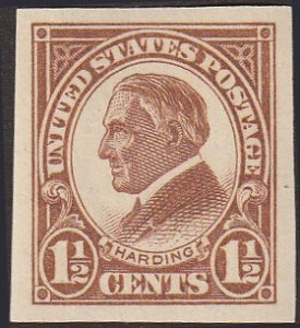 # 576 Mint Hinged Yellow Brown Warren G. Harding