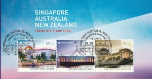 2015 SINGAPORE-AUSTRALIA-NEW ZEALAND Tripartite Joint Issue MS CTO SG#MS2287
