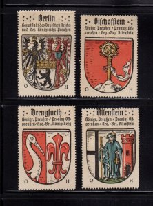 German Advertising Stamps- Group of 4 Prussia - Cafe Haag Town Seals