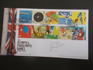 GB 2010 Olympic & Paralympic Games Set on First Day Cover Rowington, Warwick SHS