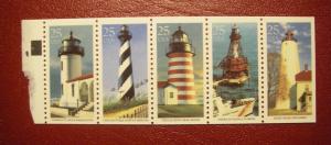 Scott 2474a, 25c Lighthouses, booklet pane with tab #2